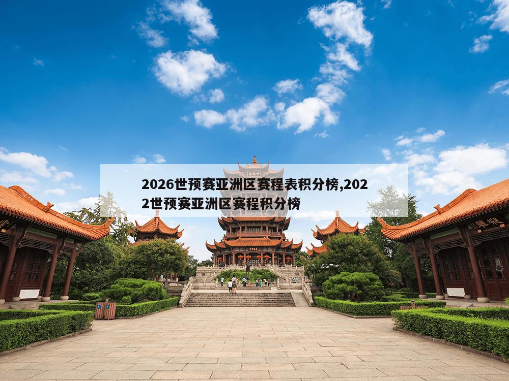 2026世预赛亚洲区赛程表积分榜,2022世预赛亚洲区赛程积分榜